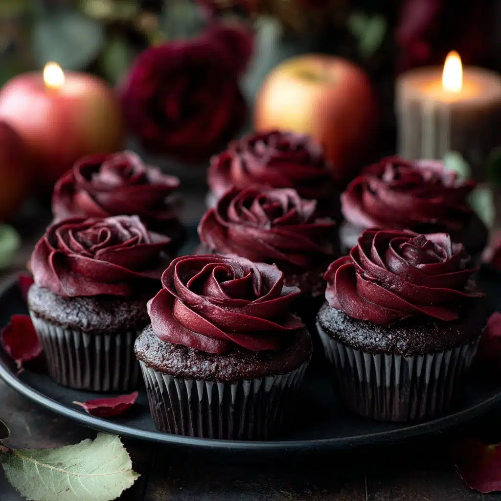 Wednesday Morticia's Midnight Rose Garden Cupcakes Recipe - Recipe Image