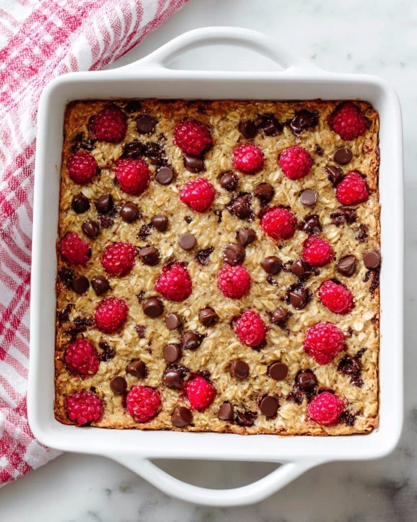 Raspberry Chocolate Chip Baked Oatmeal Recipe