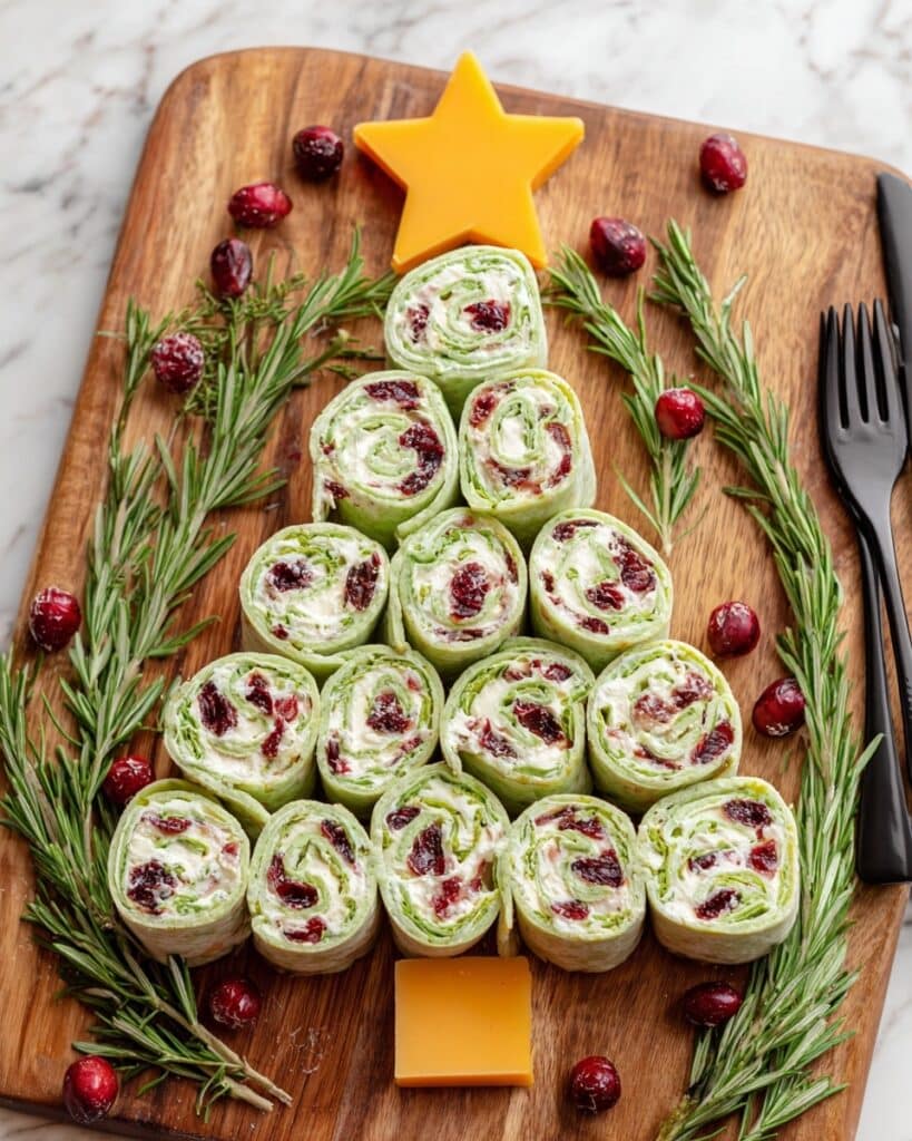 Cranberry and Feta Christmas Pinwheels Recipe