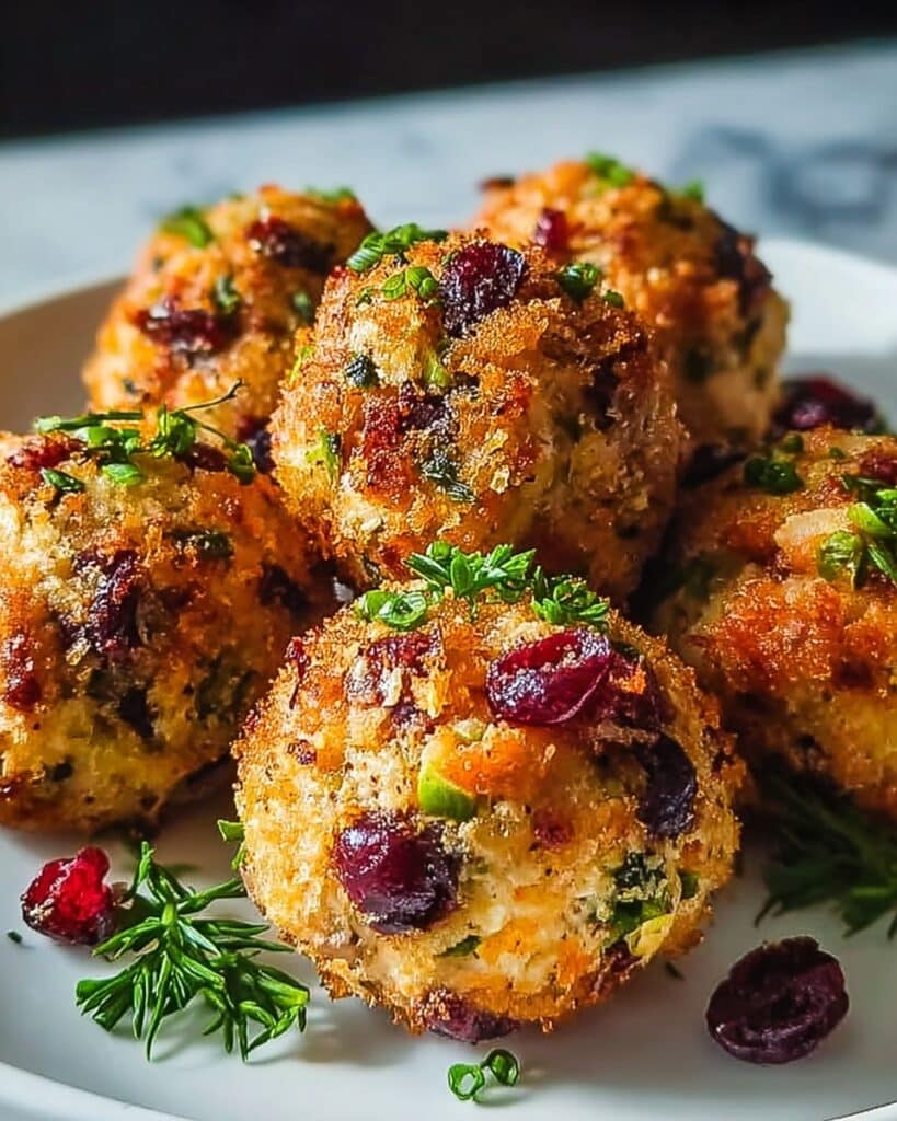 Festive Cranberry Turkey Stuffing Balls Recipe