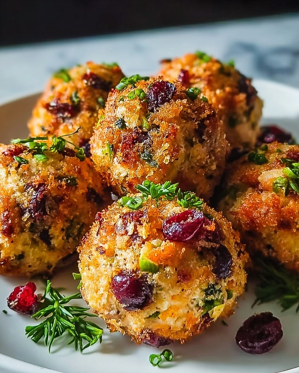Festive Cranberry Turkey Stuffing Balls Recipe
