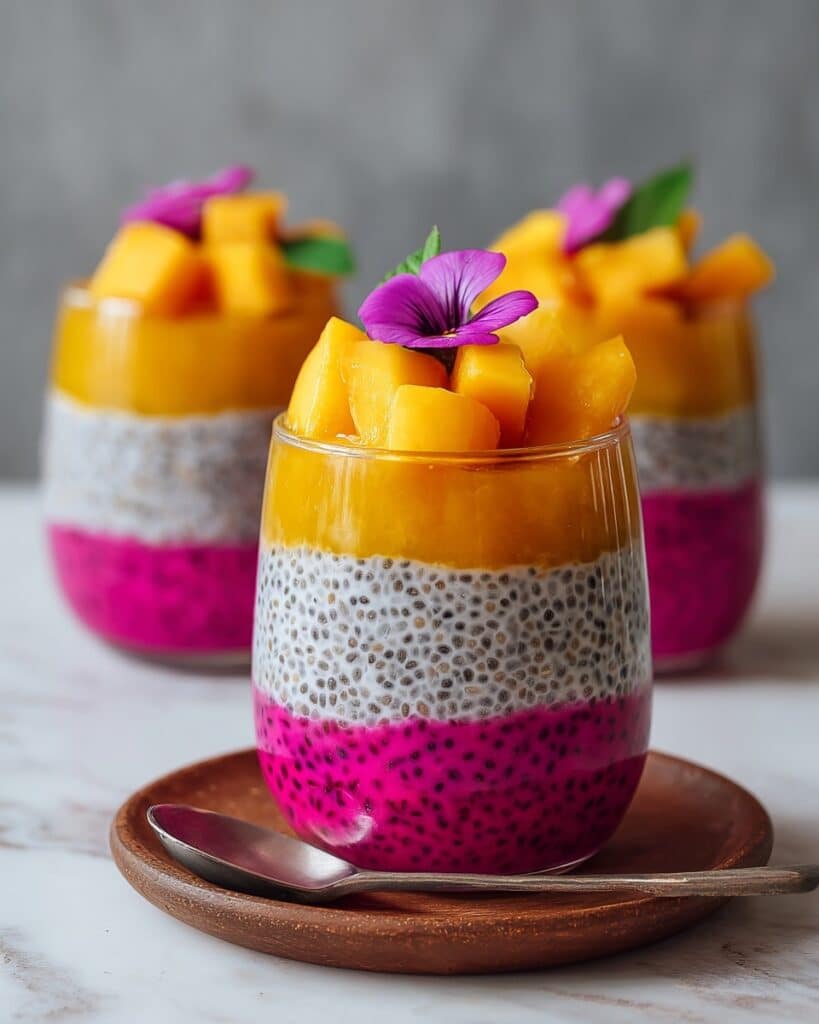 Mango and Dragon Fruit Chia Pudding Recipe