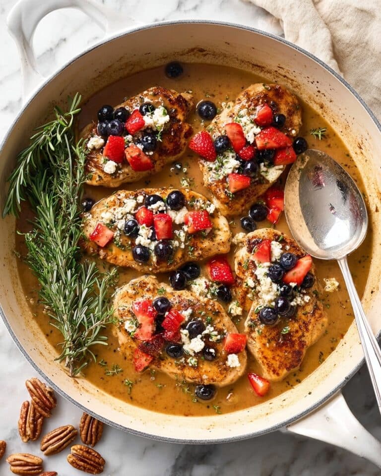 Balsamic Chicken with Fresh Berries, Spinach, and Feta Recipe