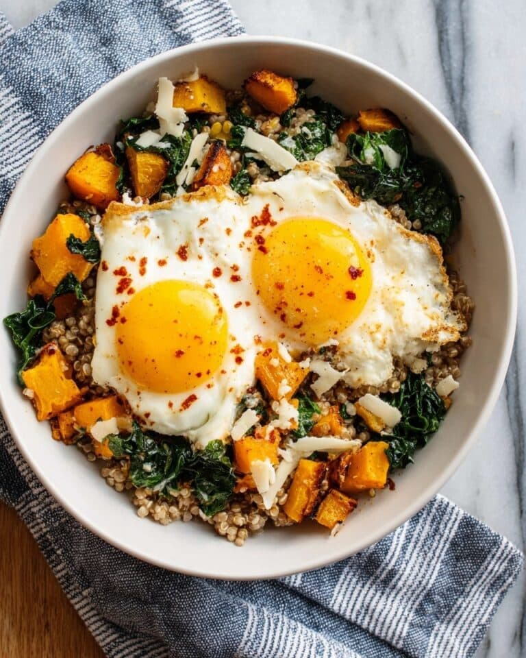 Butternut Squash Kale and Farro Bowl with Eggs Recipe