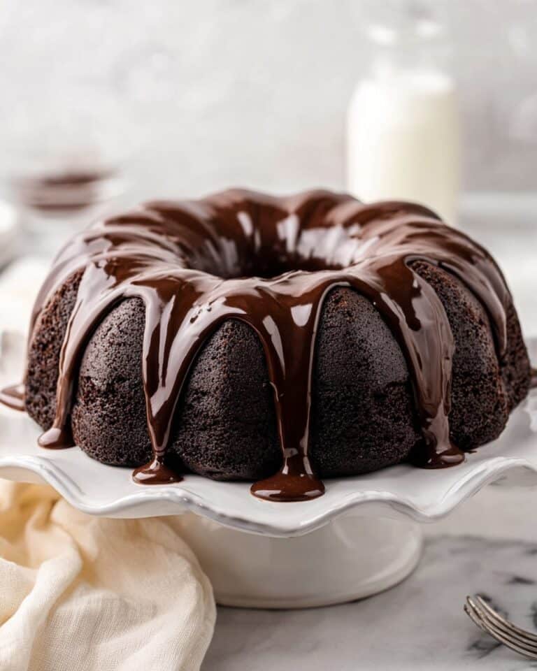 Chocolate Dutch Cocoa Bundt Cake with Ganache Recipe