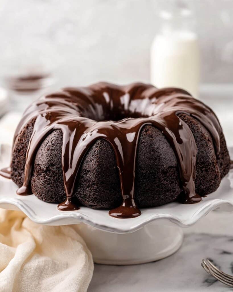 Chocolate Dutch Cocoa Bundt Cake with Ganache Recipe
