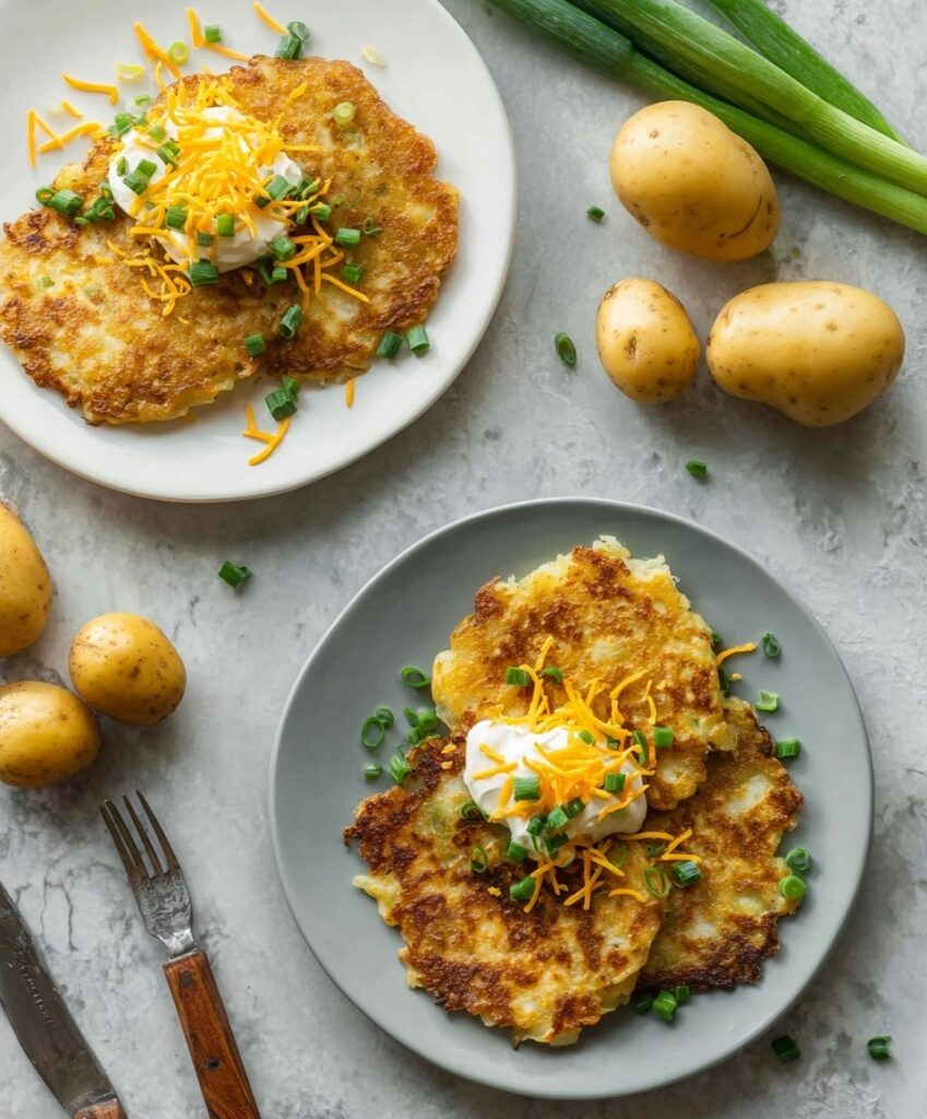 Cheesy Mashed Potato Pancakes Recipe