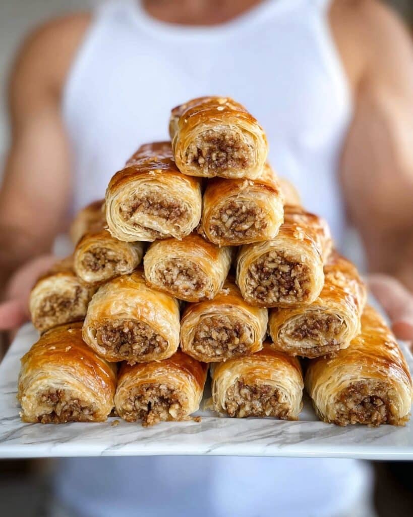 Baklava Rolls Recipe Easy (Homemade Greek Saragli) Recipe