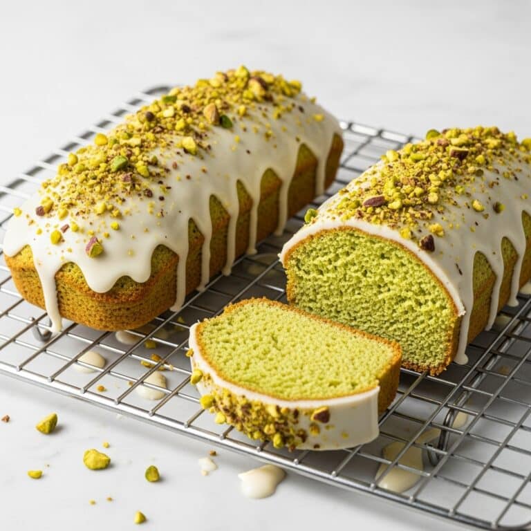 Pistachio Cake Mix Bread with Pistachio Glaze Recipe