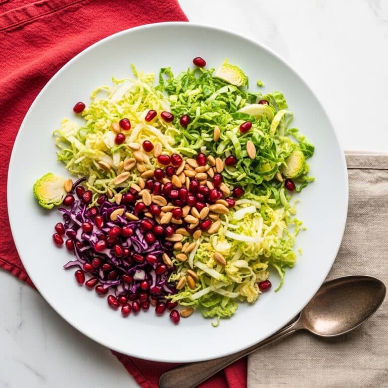 Brussels Sprouts, Apple, and Pomegranate Slaw Salad Recipe