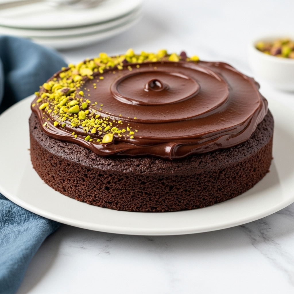 Chocolate Olive Oil Cake with Pistachio-Ganache Recipe