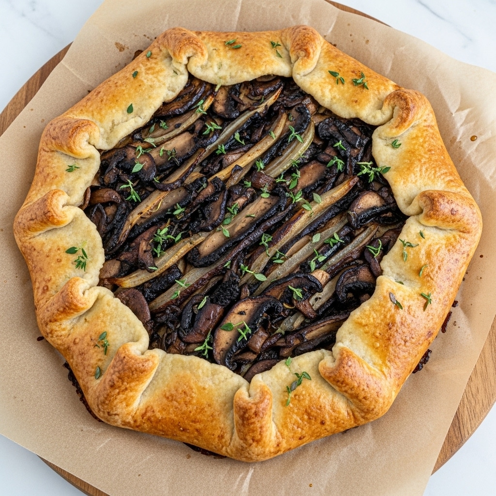 Mushroom Galette with Blue Cheese and Herb Finish Recipe