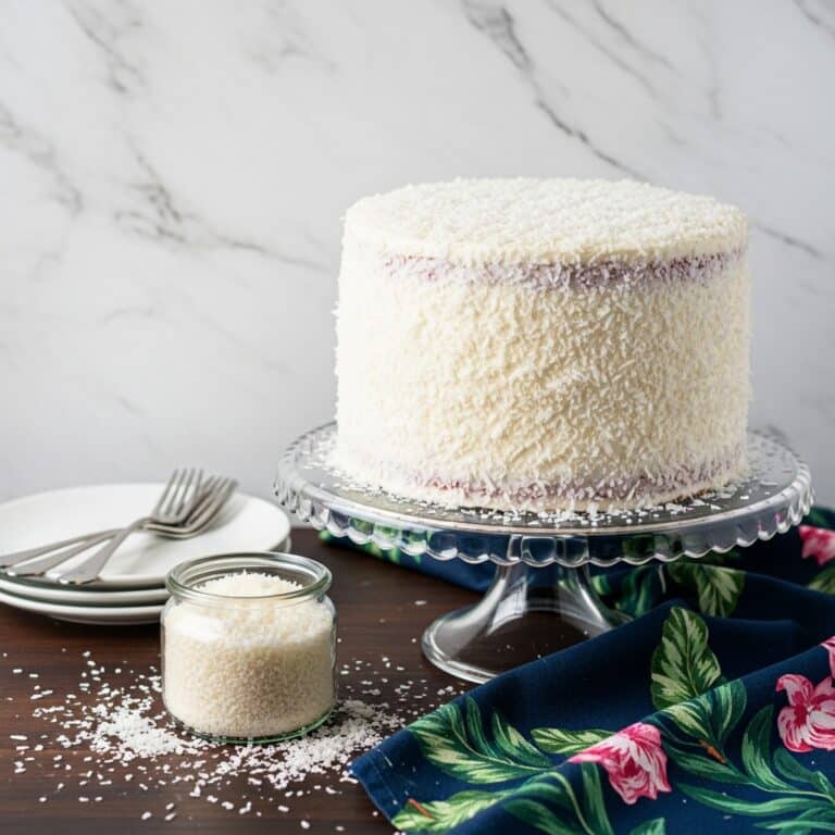 Easy Coconut Cake with Raspberry Filling Recipe