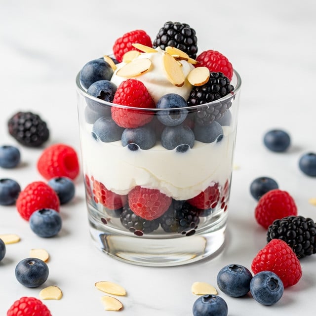 Lemon-Infused Ricotta Berry Parfaits with Sliced Almonds Recipe