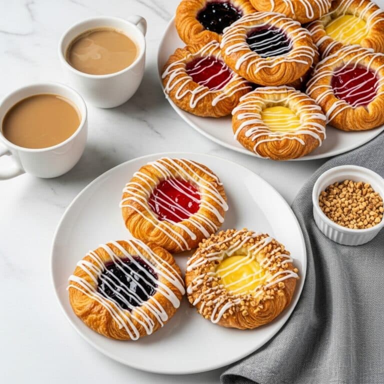 Classic Danish Pastry with Cheese and Fruit Fillings Recipe