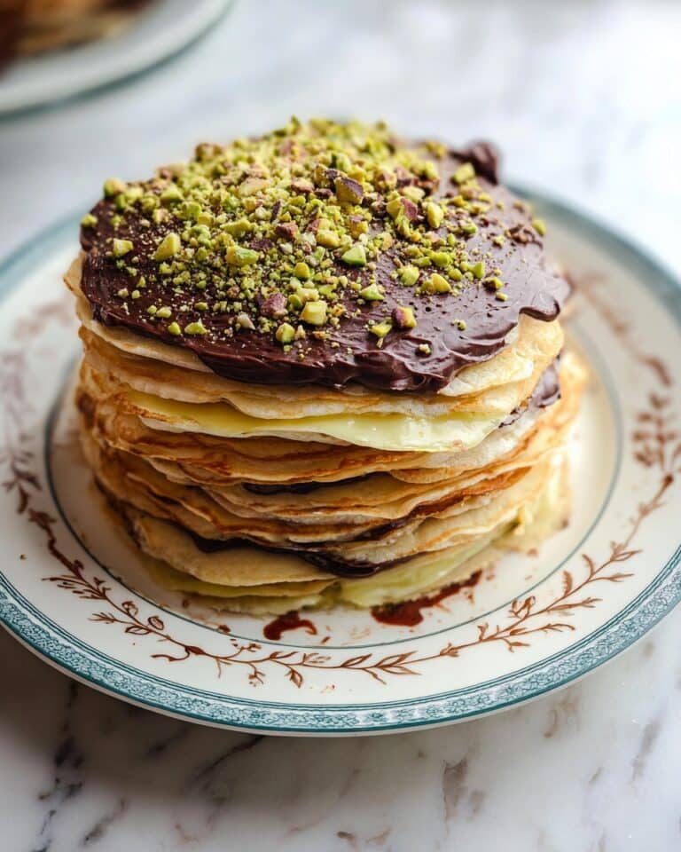 Dubai Chocolate Crepe Cake Recipe