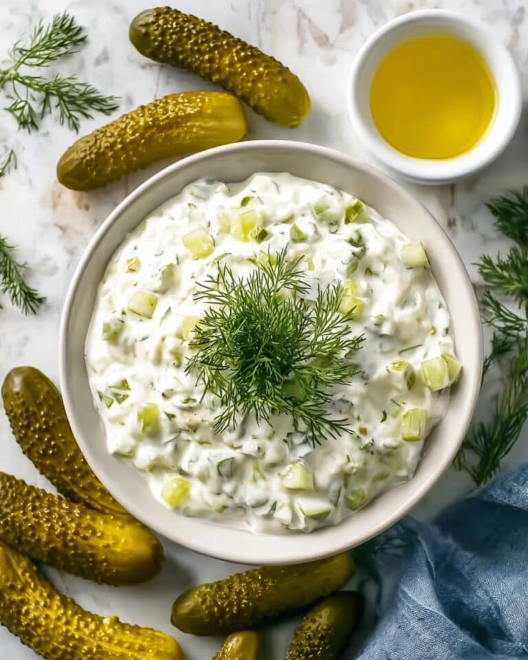 Creamy Dill Pickle Cottage Cheese Dip Recipe