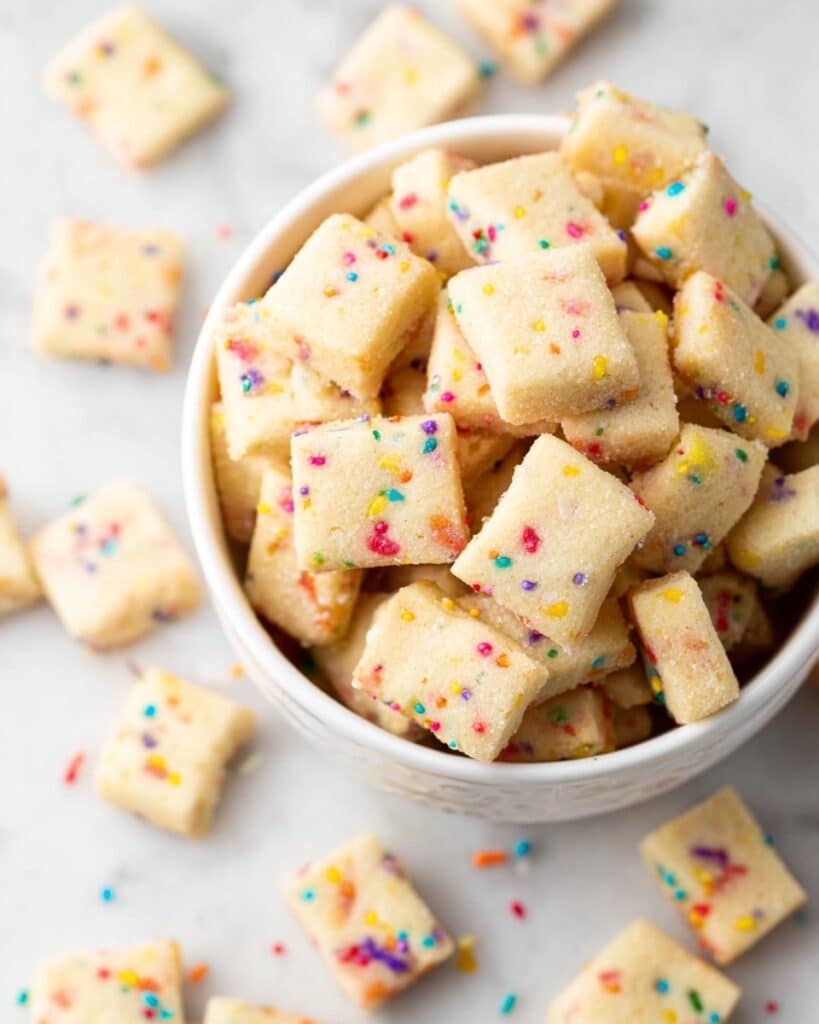 Rainbow Shortbread Bites Recipe