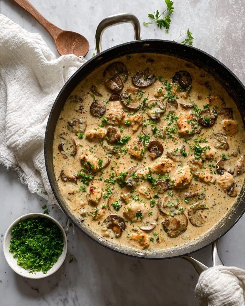 Creamy Chicken and Mushroom One-Pan Casserole Recipe