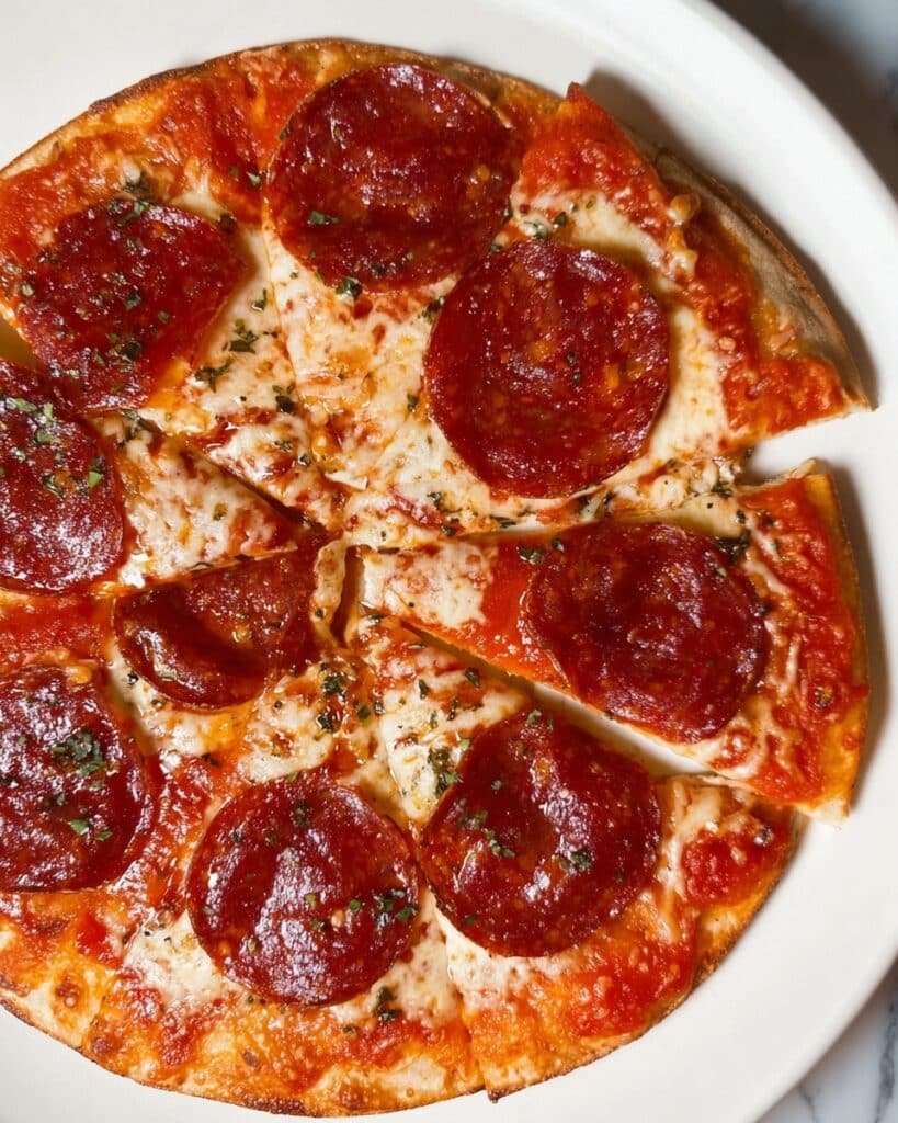 Easy 5 Minute Air Fryer Tortilla Pizza Recipe