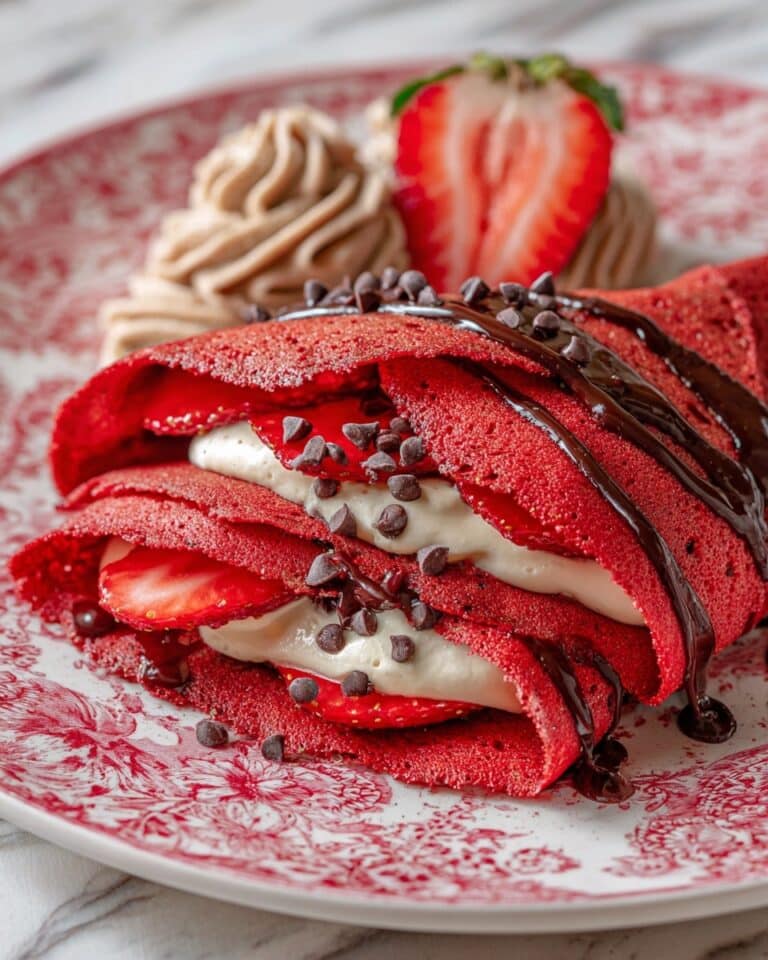 Red Velvet Crepes with Chocolate Whipped Cream and Fresh Strawberries Recipe