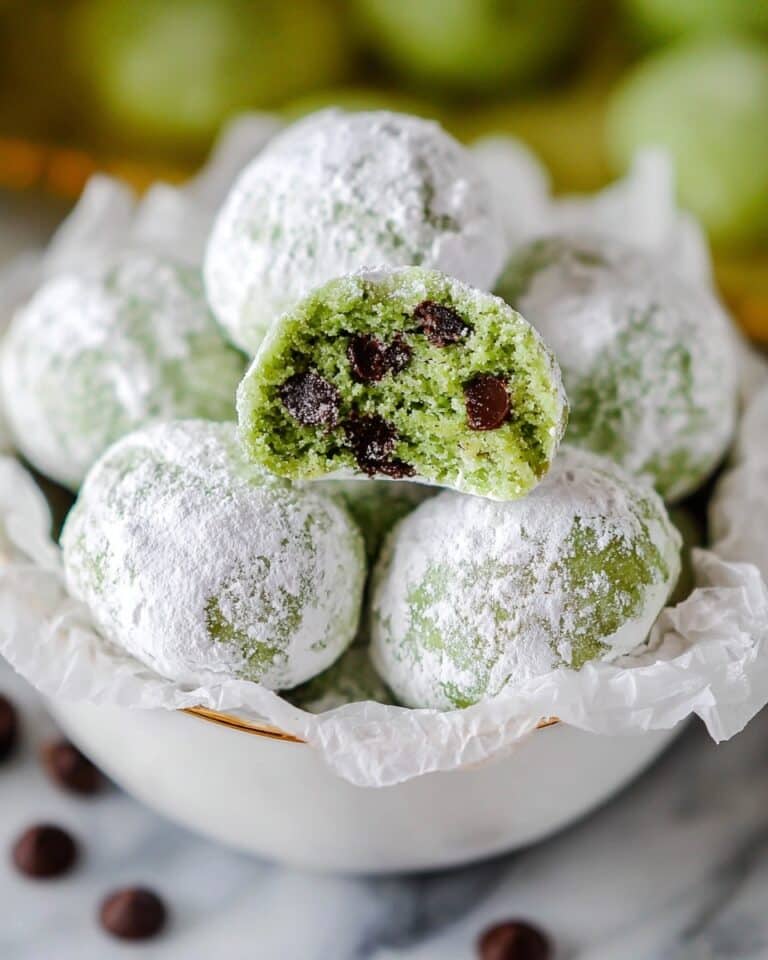 Mint Chocolate Chip Snowball Cookies Recipe