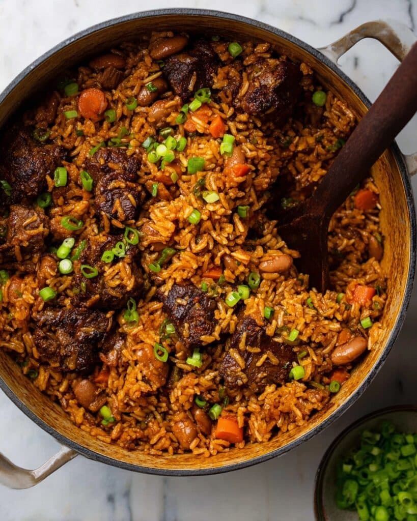 One-Pot Caribbean Oxtail Pelau Recipe
