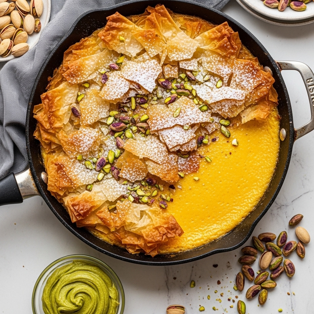 Ruffled Phyllo Pistachio Cream Pie Recipe