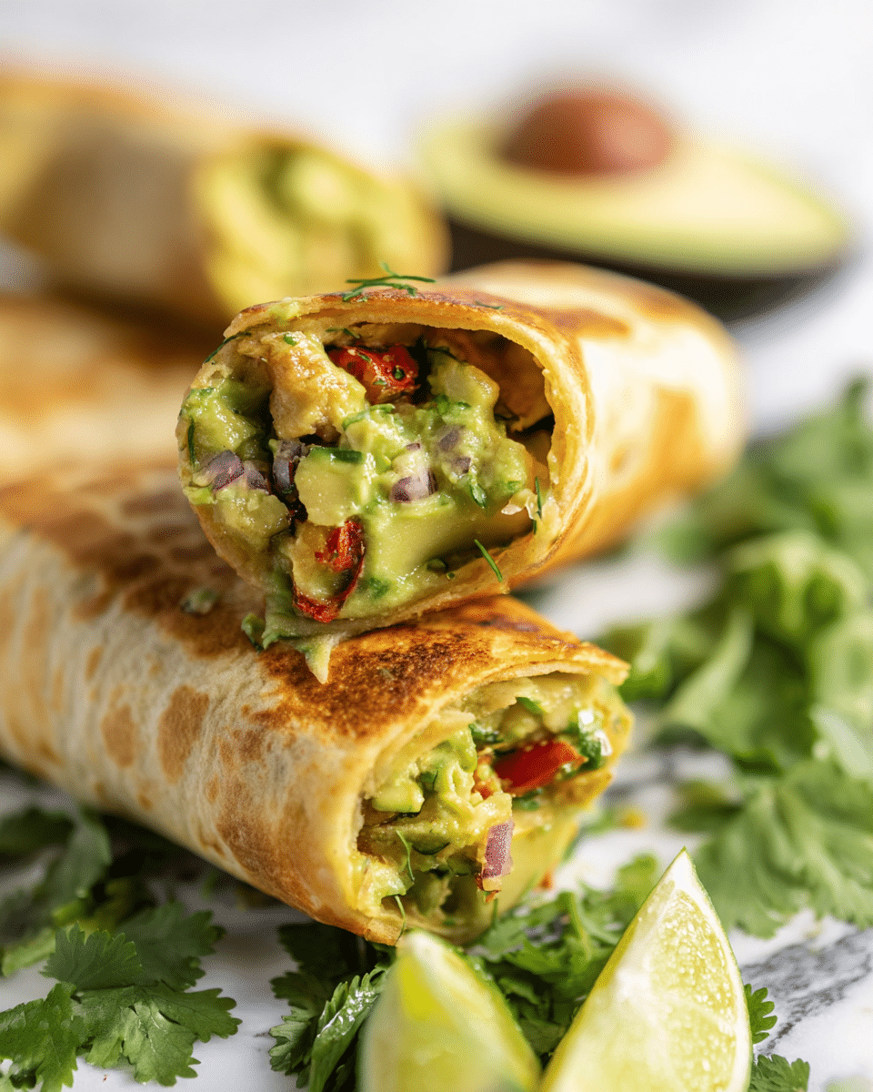 The image shows a close-up of two crispy and golden-brown spring rolls on a white marbled surface. The front spring roll is cut in half, revealing three main layers inside: a light beige outer layer of thin, fried pastry with a slightly bubbly texture, a thick filling layer composed of soft, mixed vegetables including small pieces of green and orange vegetables with a slightly chunky texture, and small bits of pale potatoes. Next to the spring rolls, there is a small metal cup filled with a glossy, dark reddish-brown dipping sauce. The background is blurred, focusing entirely on the spring rolls and sauce. photo taken with an iphone --ar 4:5 --v 7