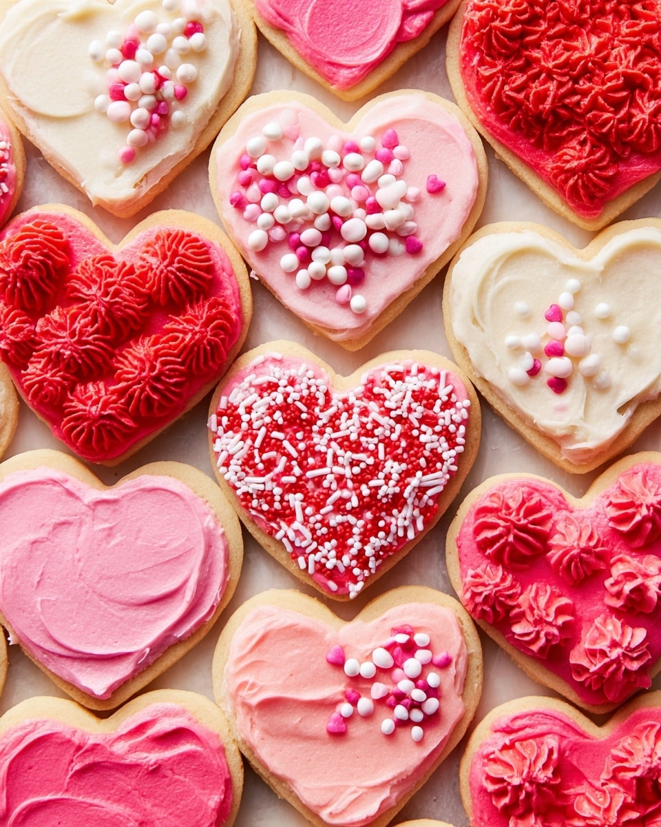 A heart-shaped sugar cookie broken in half lies on a white marbled surface, showing a light golden brown base layer with a soft texture. Each half is covered with a smooth, thick layer of bright red frosting that has a slightly glossy finish. On top of the frosting, there are small round sprinkles in pink, white, and red, scattered unevenly across the surface. Some sprinkles have also fallen onto the surface around the cookie. The cookie edges are slightly rounded and the broken middle reveals a crumbly texture. Photo taken with an iphone --ar 4:5 --v 7