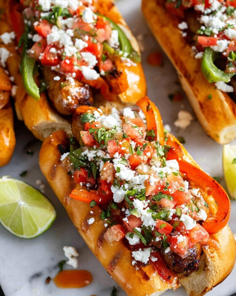 Mexican Bacon-Wrapped Hot Dogs with Sautéed Peppers and Toppings Recipe