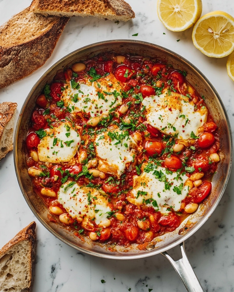Crispy Halloumi with Tomatoes and White Beans Recipe