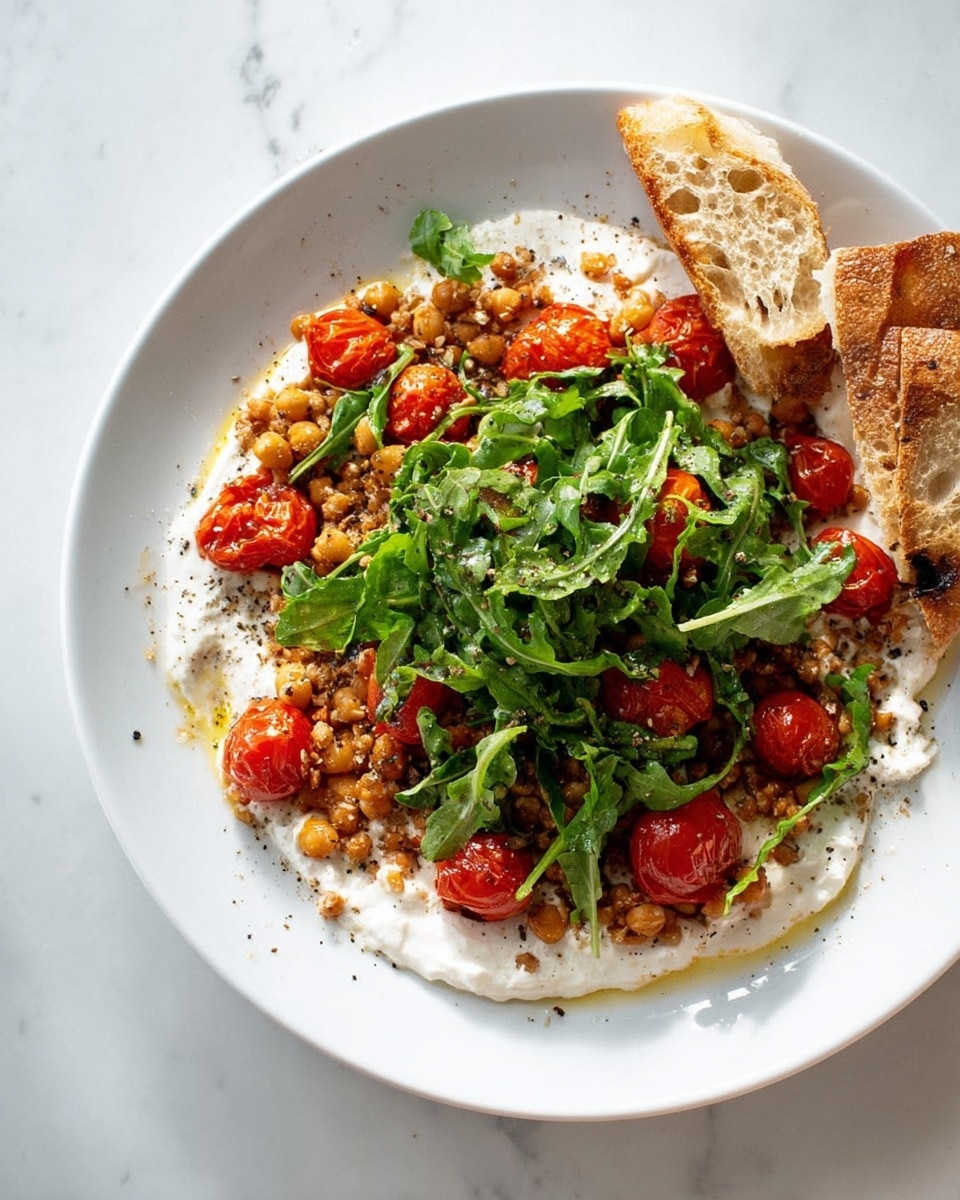 Crispy Beans and Juicy Tomatoes Over Tahini Yogurt Recipe