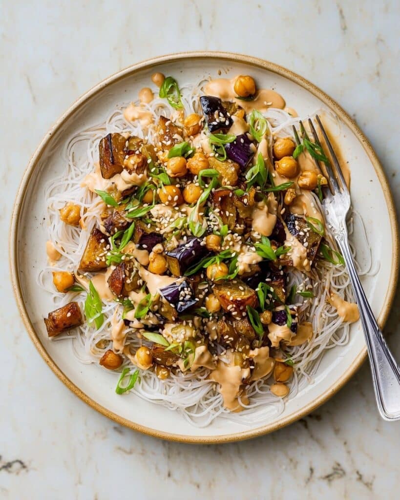 Roasted Eggplant Noodles with Creamy Cashew Sauce Recipe