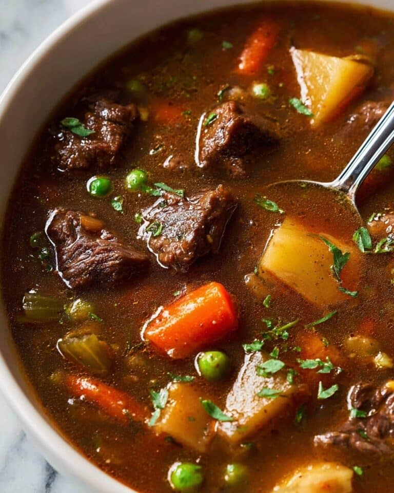 Vegetable Beef Soup with Guinness and Fall-Apart Tender Beef Recipe