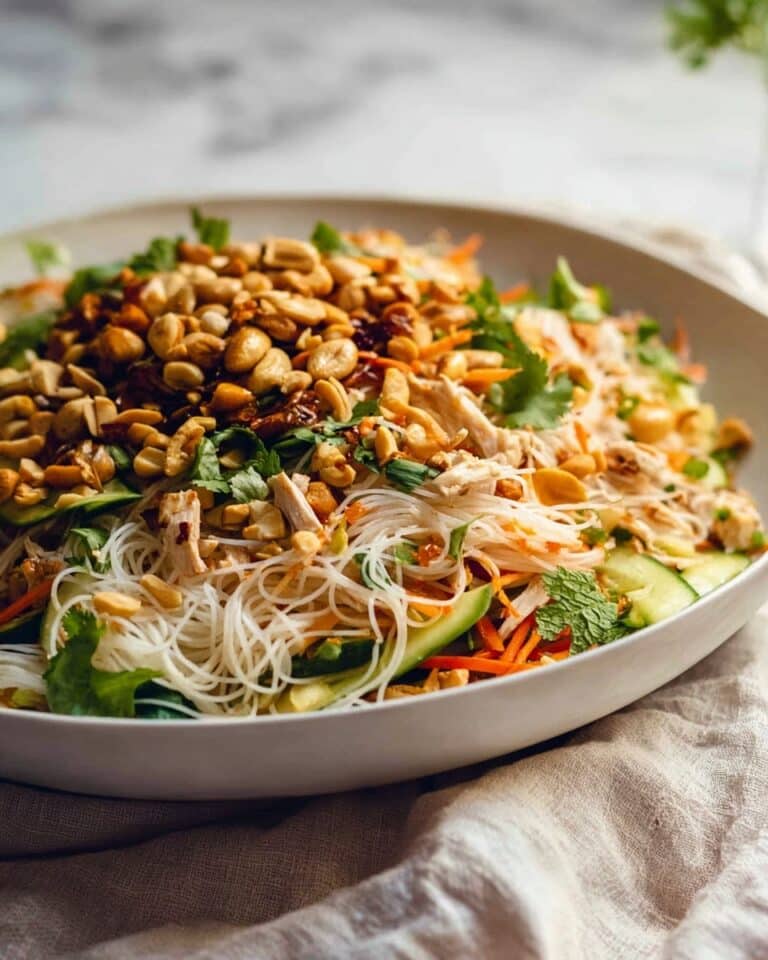 Glass Noodle Salad with Chicken, Herbs, and Lime Cashew Crumble Recipe
