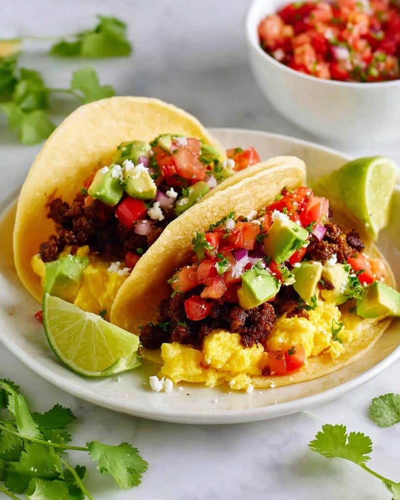Mexican Breakfast Tacos with Chorizo and Eggs Recipe