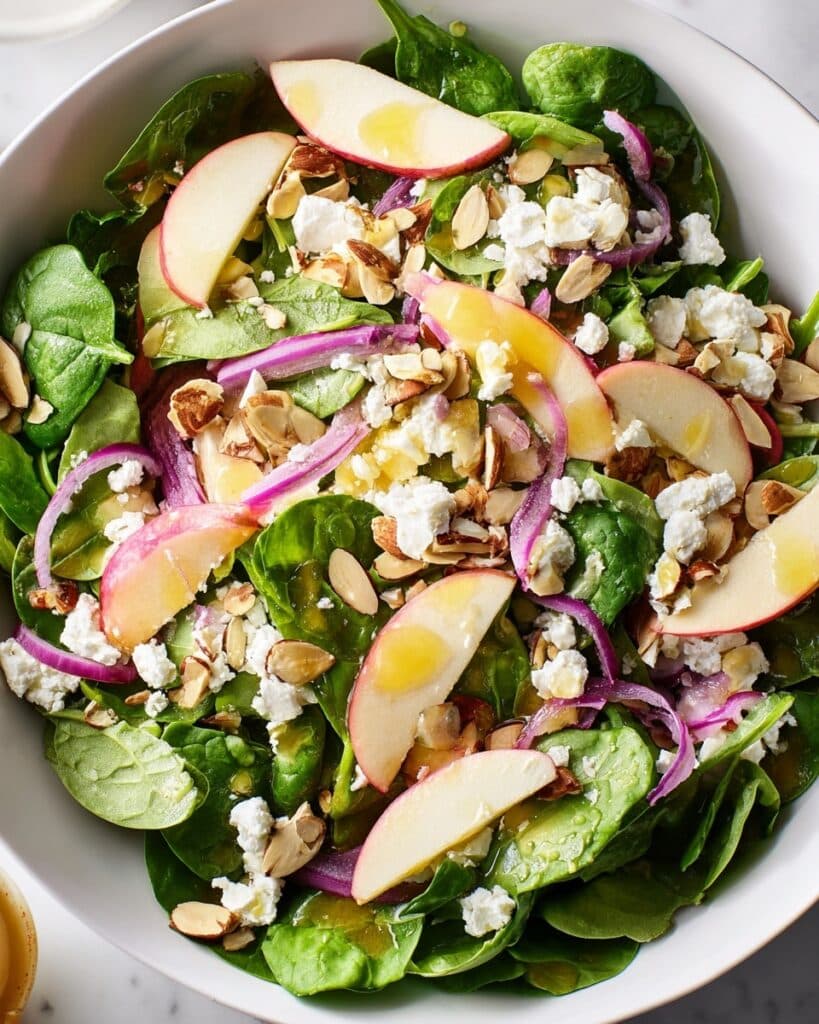 Spinach Salad with Apple, Feta, and Toasted Almonds Recipe