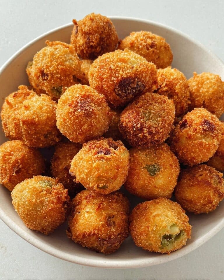 Deep-Fried Stuffed Olives with Chorizo and Feta Dip Recipe
