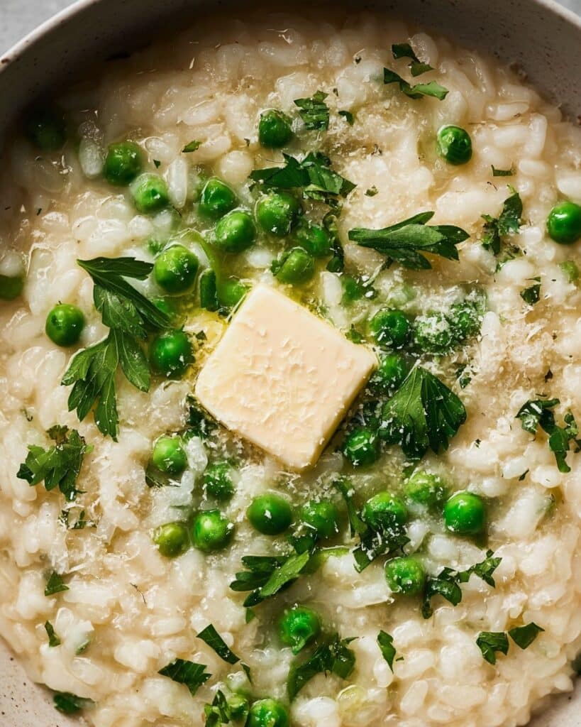 Baked Risotto with Lemon, Peas & Parmesan | Creamy & Easy