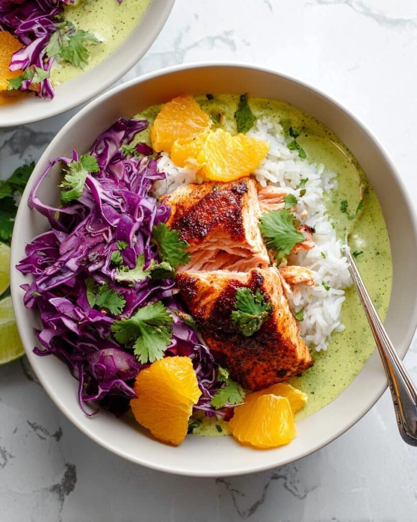 Chipotle Salmon with Orange Salsa and Aji Verde Recipe