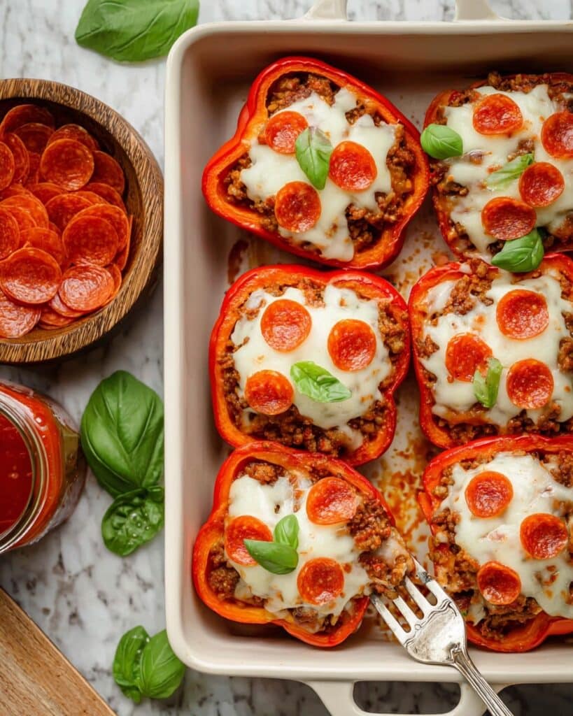 Low Carb Pizza Stuffed Peppers Recipe