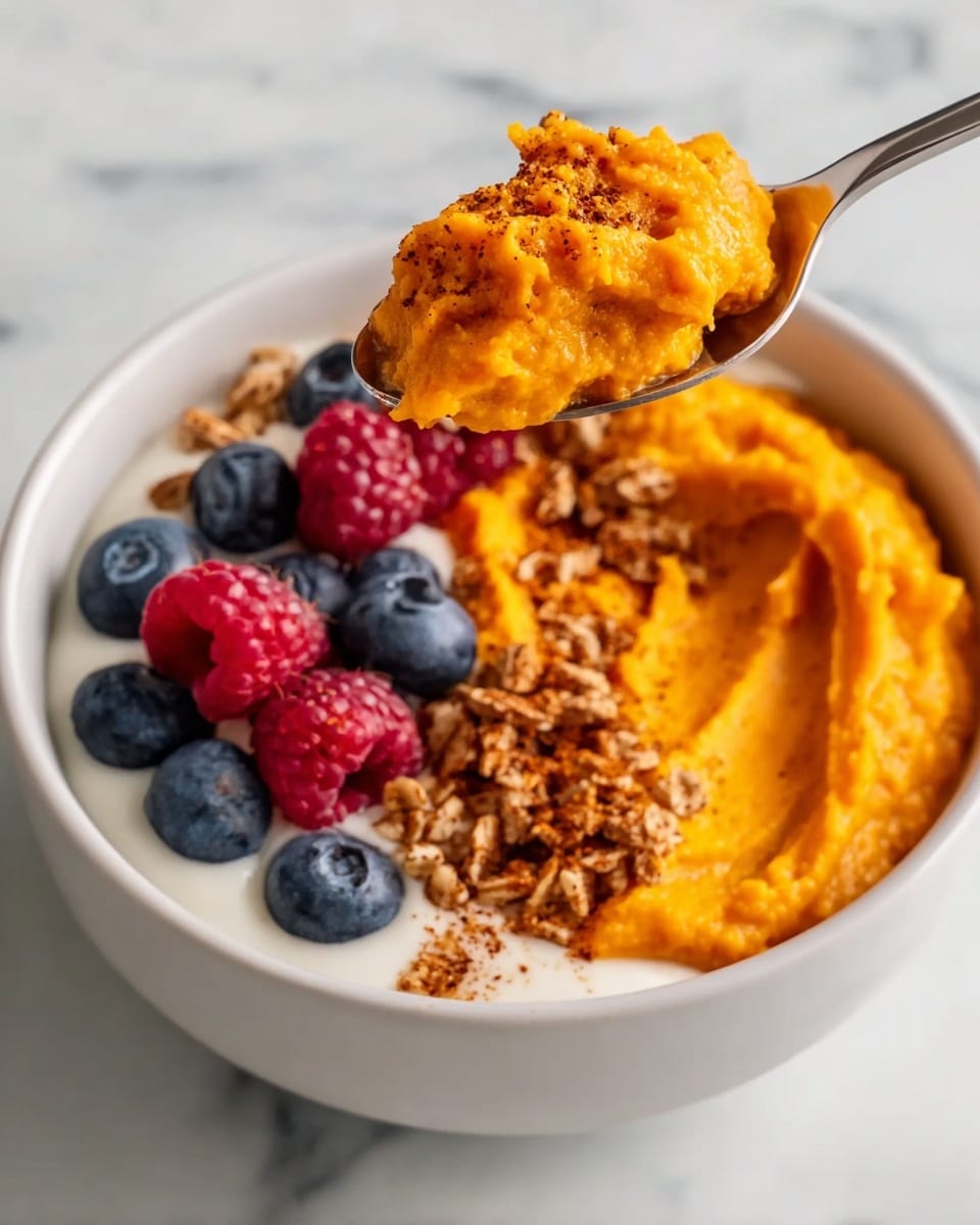 Sweet Potato Breakfast Bowl with Maple, Almond Butter, and Cinnamon Recipe
