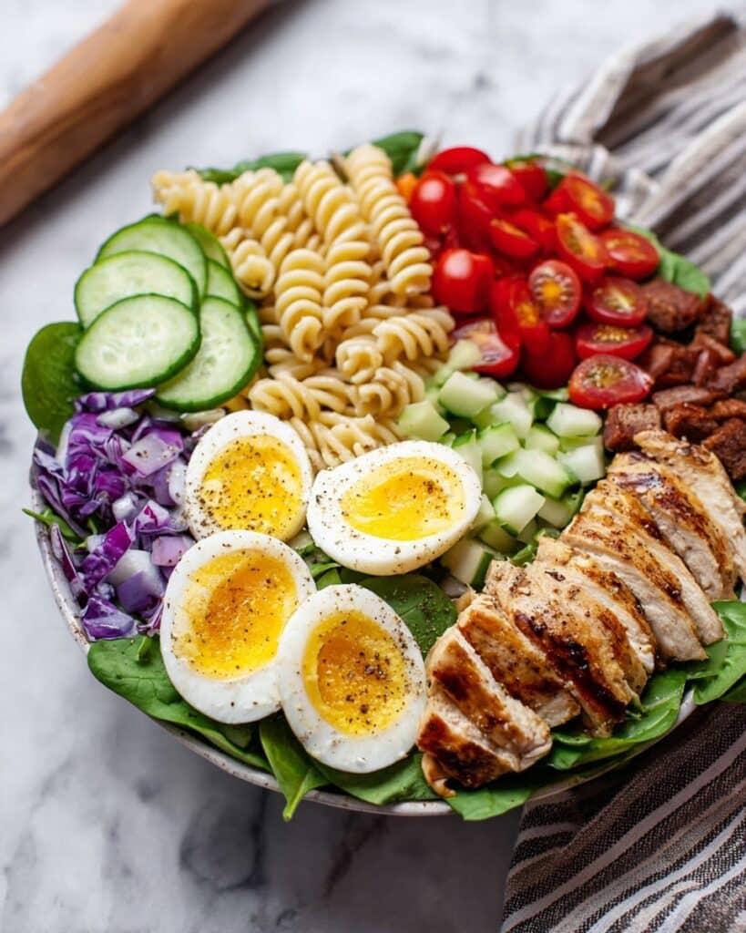Balsamic Chicken Cobb Salad with Pasta Recipe