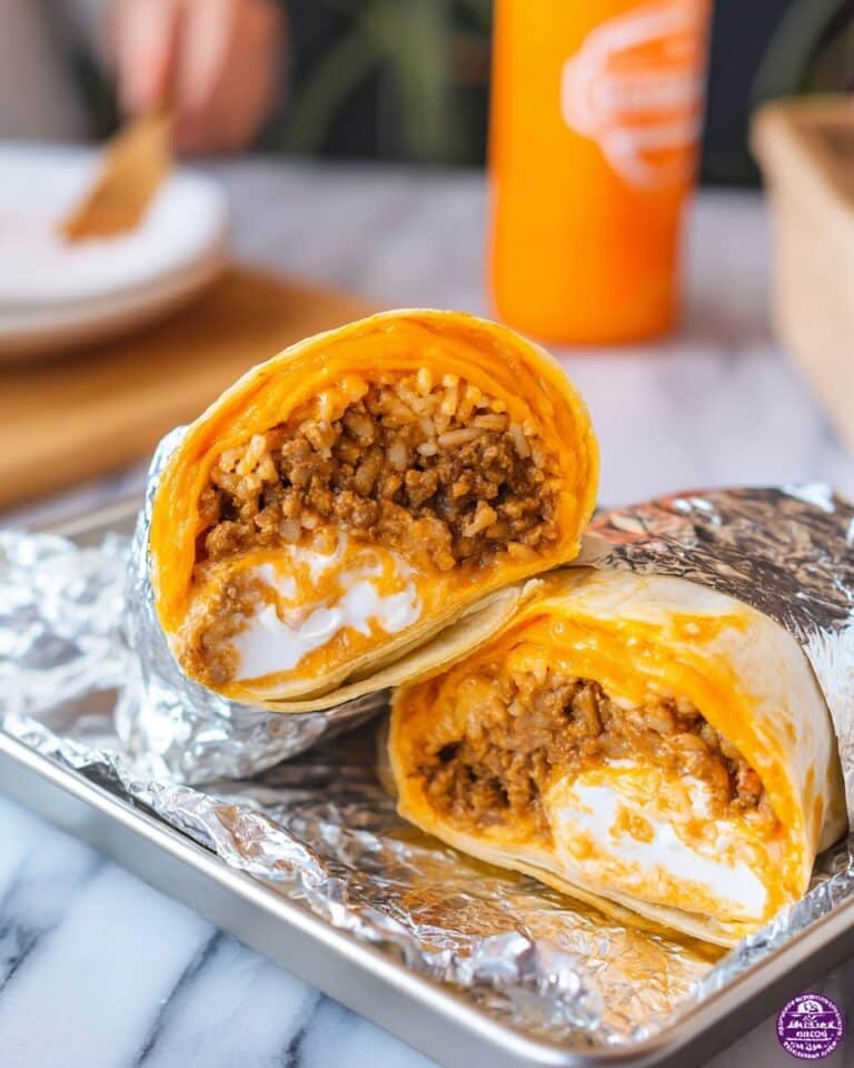 Cheesy Beef Quesarito with Spicy Chipotle Sauce Recipe