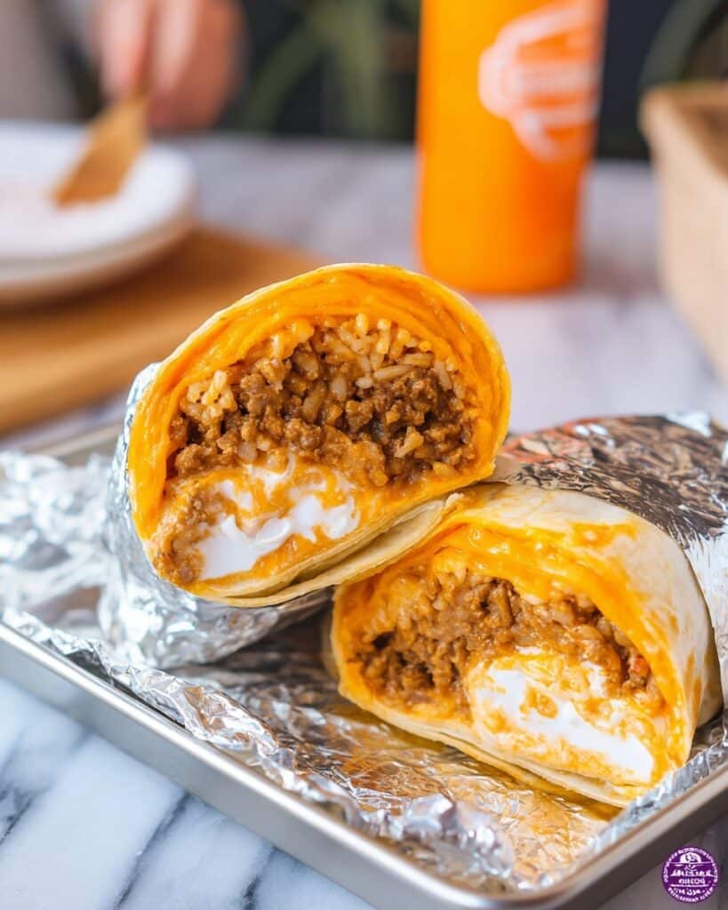 Cheesy Beef Quesarito with Spicy Chipotle Sauce Recipe