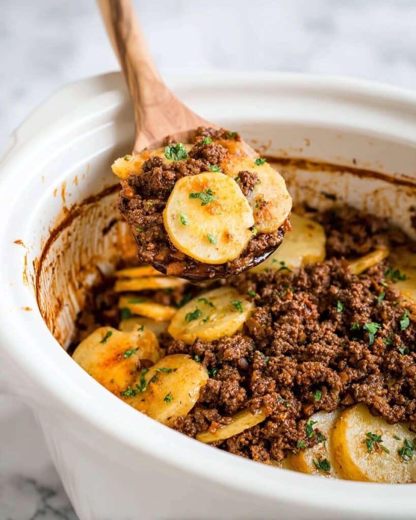Slow Cooker Beef and Potatoes Au Gratin Recipe