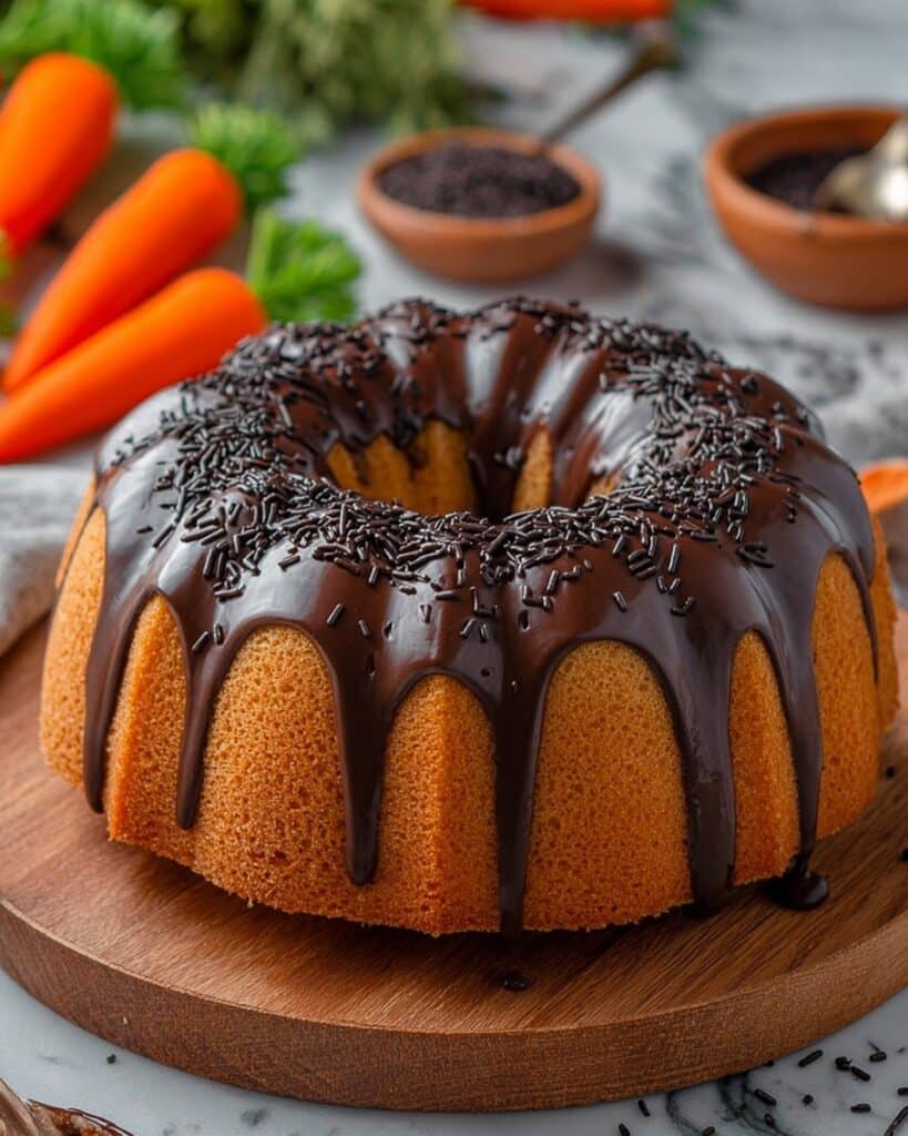 Brazilian Carrot Cake with Brigadeiro and Chocolate Sprinkles Recipe