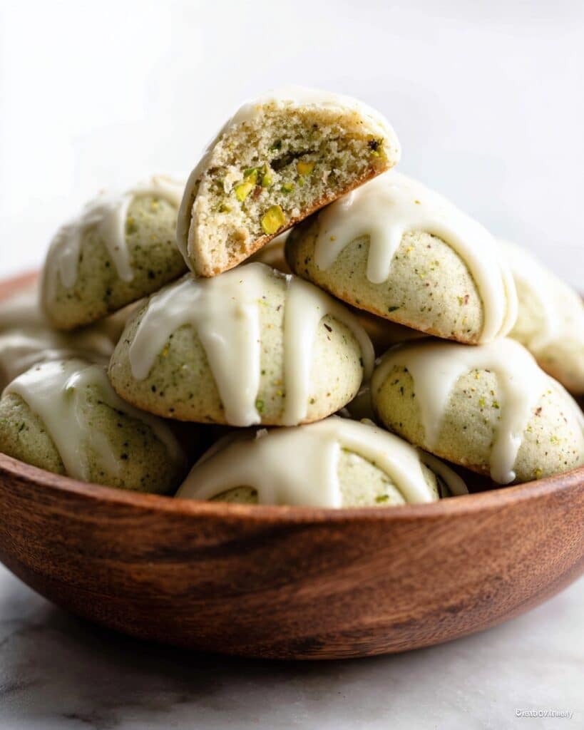 Pistachio Drop Cookies with Brown Butter Icing Recipe