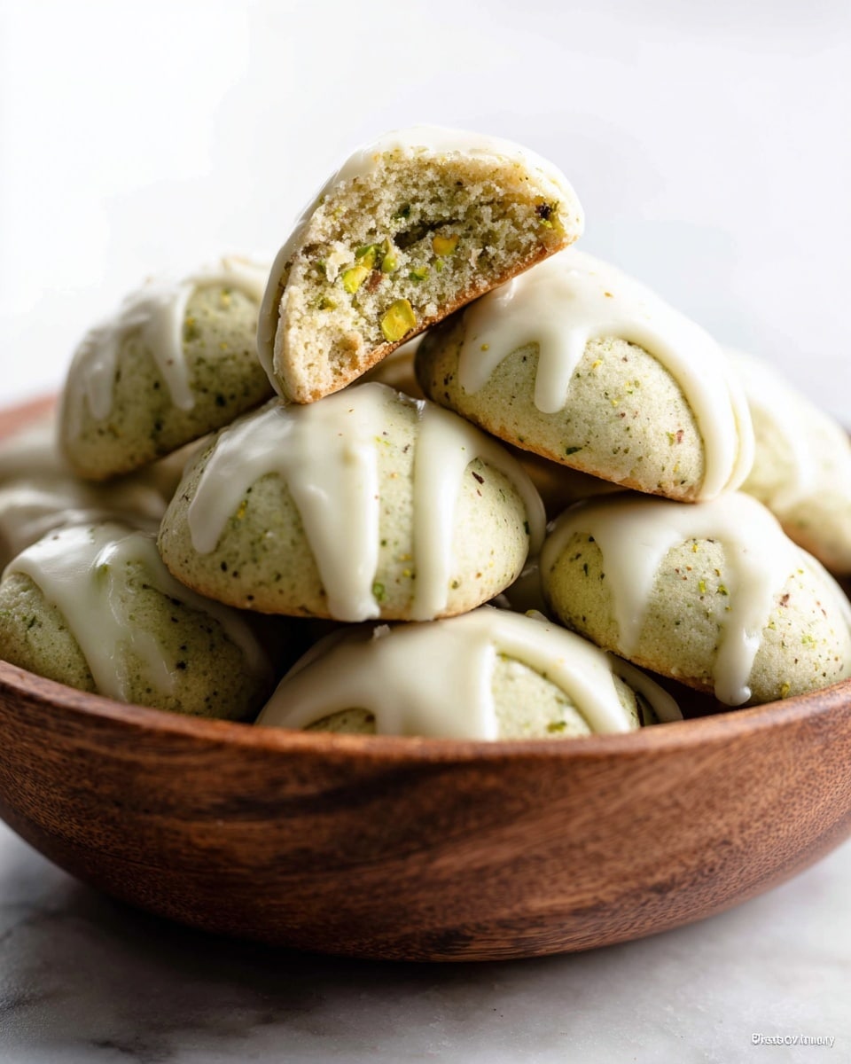 Pistachio Drop Cookies with Brown Butter Icing Recipe